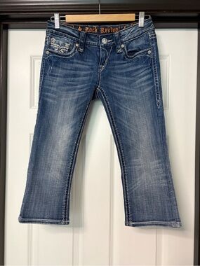 Rock Revival Women's Distressed Medium Blue Ankle Jeans